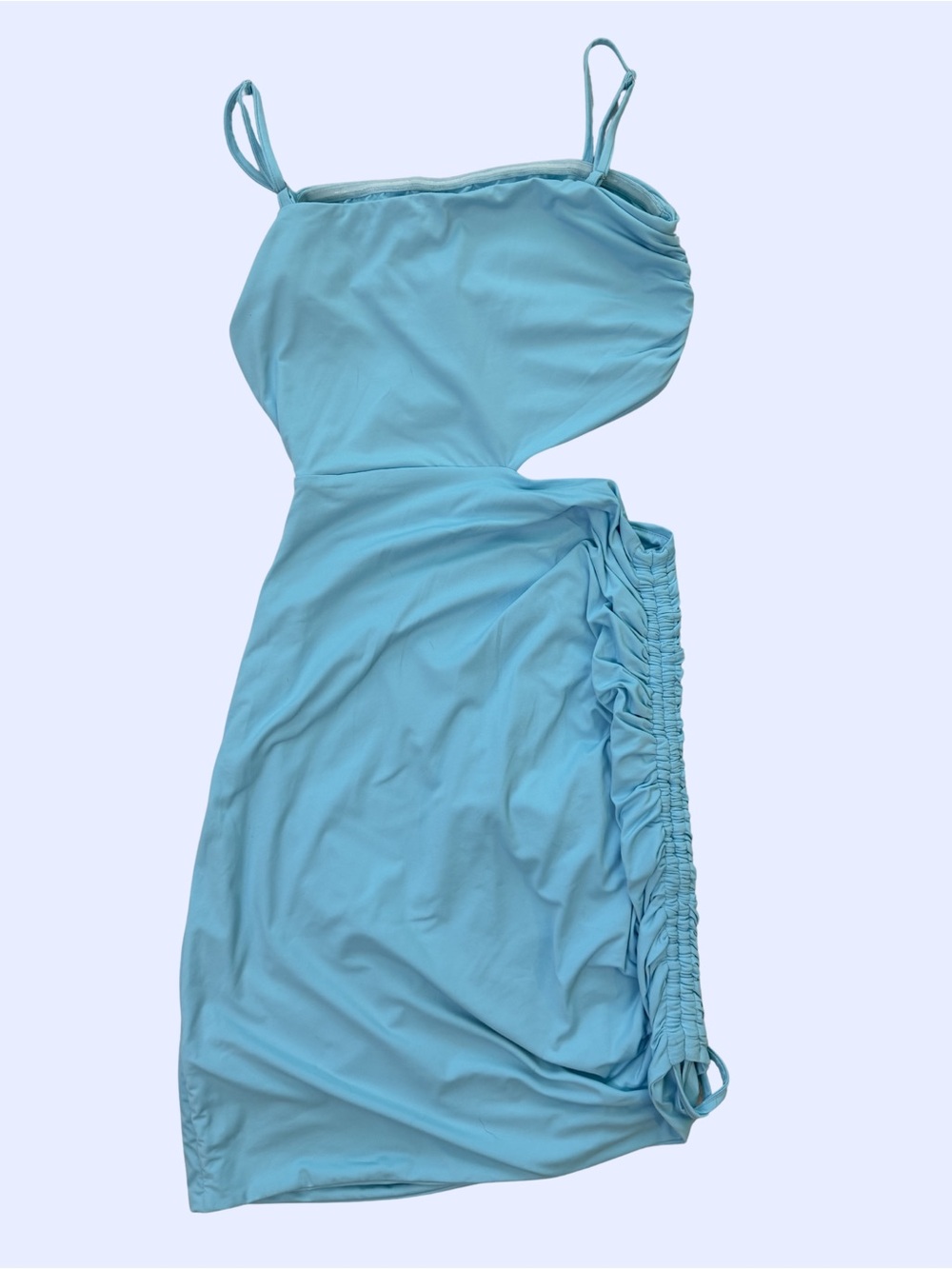 Tiger Mist Light Blue Cutout Mini Dress